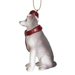 3.5 In. Siberian Huskey Holiday Dog Ornament Sculpture -Christmas Decor Shop design toscano single christmas ornaments jh576306 1f 1000