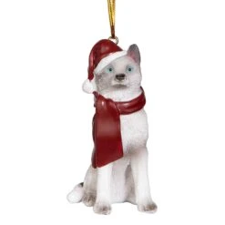 3.5 In. Siberian Huskey Holiday Dog Ornament Sculpture -Christmas Decor Shop design toscano single christmas ornaments jh576306 44 1000