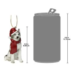 3.5 In. Siberian Huskey Holiday Dog Ornament Sculpture -Christmas Decor Shop design toscano single christmas ornaments jh576306 fa 1000