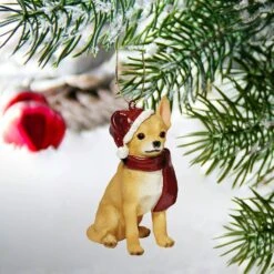 3.5 In. Chihuahua Holiday Dog Ornament Sculpture -Christmas Decor Shop design toscano single christmas ornaments jh576307 31 1000