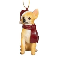3.5 In. Chihuahua Holiday Dog Ornament Sculpture -Christmas Decor Shop design toscano single christmas ornaments jh576307 76 1000
