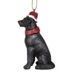 3.5 In. Black Lab Holiday Dog Ornament Sculpture -Christmas Decor Shop design toscano single christmas ornaments jh576310 1f 1000