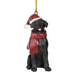 3.5 In. Black Lab Holiday Dog Ornament Sculpture -Christmas Decor Shop design toscano single christmas ornaments jh576310 44 1000