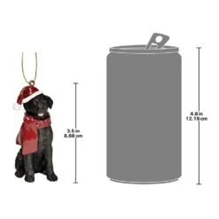 3.5 In. Black Lab Holiday Dog Ornament Sculpture -Christmas Decor Shop design toscano single christmas ornaments jh576310 fa 1000