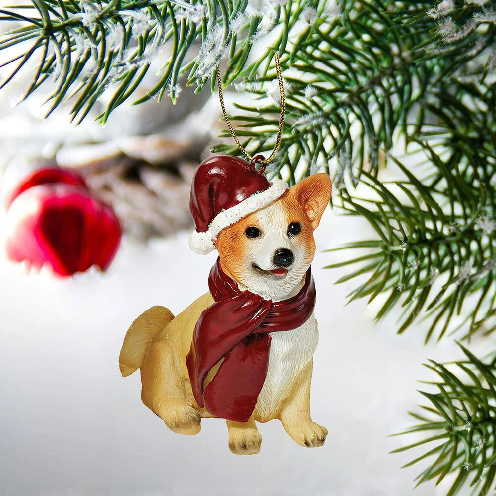 3.5 In. Welsh Corgi Holiday Dog Ornament Sculpture 10 3.5 In. Welsh Corgi Holiday Dog Ornament Sculpture - Image 8