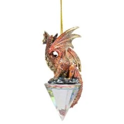 3.5 In. Diamond Dragon Gothic Holiday Ornament -Christmas Decor Shop design toscano single christmas ornaments qs94881 1f 1000