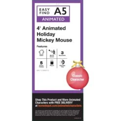 Disney 4 Ft. Animated Holiday Mickey Mouse A5 -Christmas Decor Shop disney christmas animatronics 25sv24951 77 1000