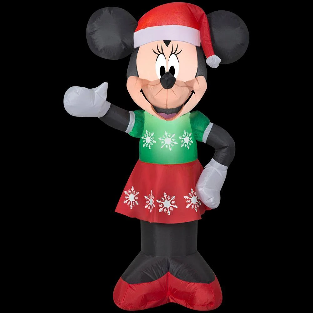 Disney 3.51 Ft. Pre-lit Inflatable Minnie Mouse In Snowflake Dress Airblown 4 Disney 3.51 Ft. Pre-lit Inflatable Minnie Mouse In Snowflake Dress Airblown - Image 2