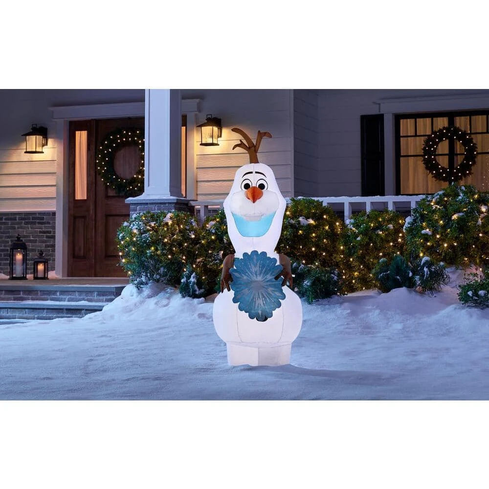 Disney 4 Ft. Inflatable Olaf With Snowflake Scarf 4 Disney 4 Ft. Inflatable Olaf With Snowflake Scarf - Image 2