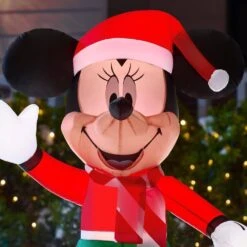 Disney 3.5 Ft. Inflatable Minnie Mouse In Holiday Outfit -Christmas Decor Shop disney christmas inflatables 118707 a0 1000