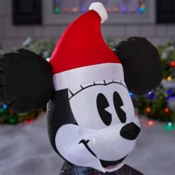 Disney 3.5 Ft. LED Vintage Plaid Minnie Mouse Inflatable -Christmas Decor Shop disney christmas inflatables 23gm81291 1d 1000