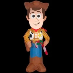 Disney 3.5 Ft. Pre-Lit Inflatable Airblown Woody With Candy Cane