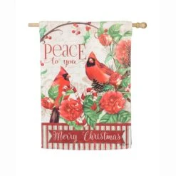 Evergreen 28 In. X 44 In. Peace To You House Suede Flag