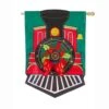 Evergreen 28 In. X 44 In. Christmas Train House Applique Flag 2 Evergreen 28 In. X 44 In. Christmas Train House Applique Flag -Christmas Decor Shop evergreen christmas garage door decorations 158957bl 64 1000