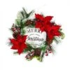 Evergreen 24 In. Artificial Merry Christmas Wreath With Red Poinsettias, Berries And Pinecones -Christmas Decor Shop evergreen christmas wreaths 8wr138 64 1000