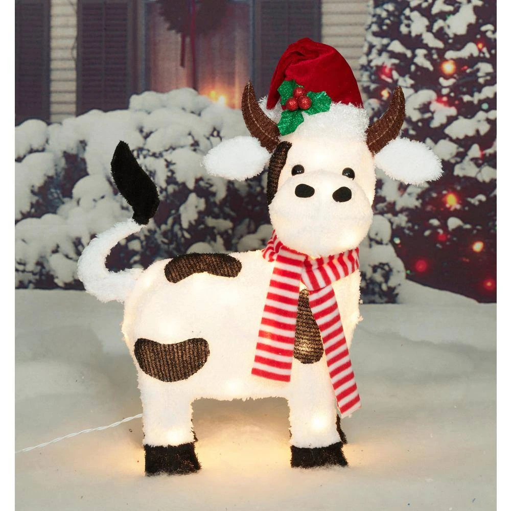 22 In. Tall UL White Light Plush Cow Sculpture 6 22 In. Tall UL White Light Plush Cow Sculpture - Image 4