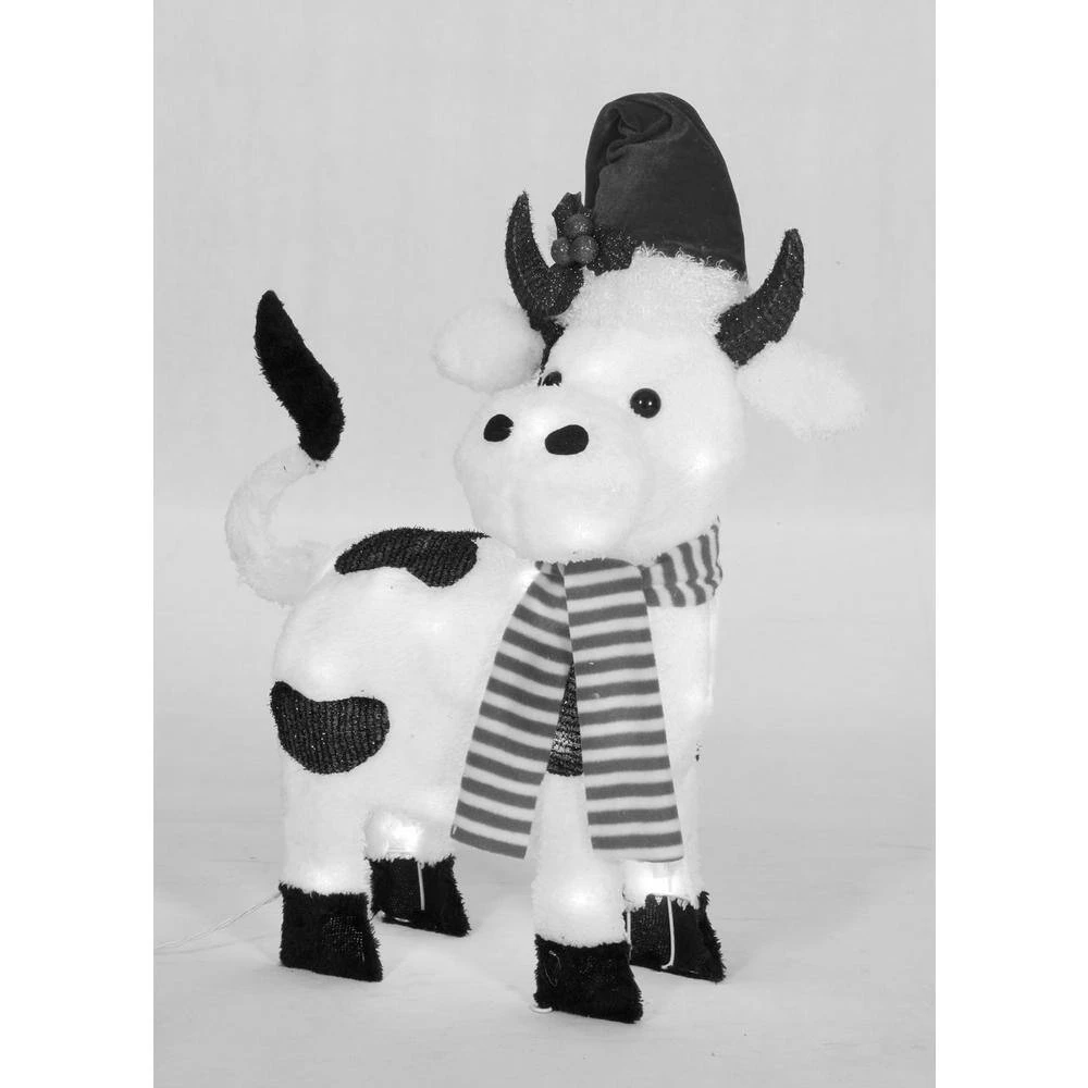 22 In. Tall UL White Light Plush Cow Sculpture 5 22 In. Tall UL White Light Plush Cow Sculpture - Image 3