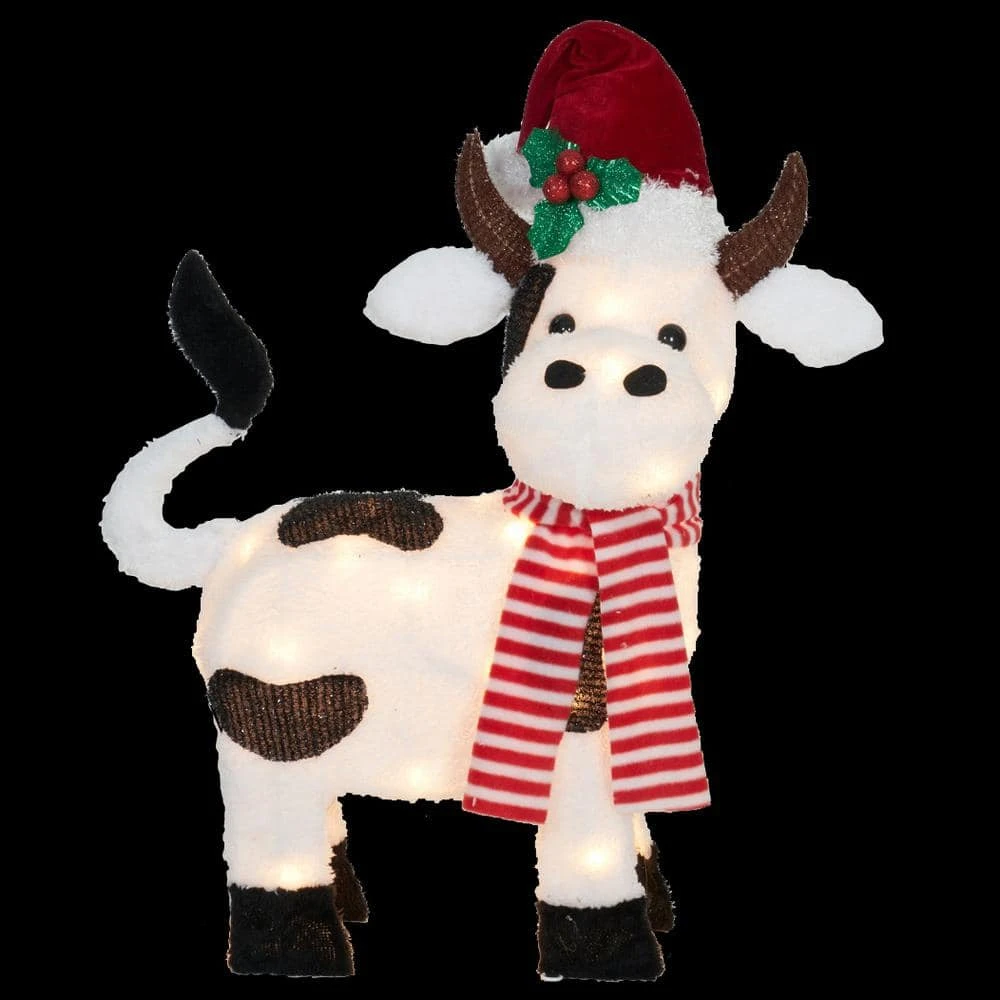 22 In. Tall UL White Light Plush Cow Sculpture 3 22 In. Tall UL White Light Plush Cow Sculpture