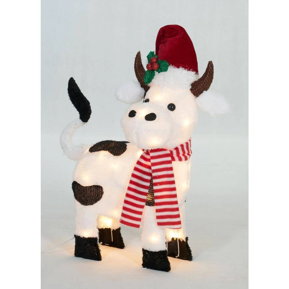 22 In. Tall UL White Light Plush Cow Sculpture 4 22 In. Tall UL White Light Plush Cow Sculpture - Image 2