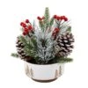 8.5 In. H Christmas Arrangement In 6 In. White Ceramic Reverse Tree Pot With Pinecones And Berries 1 8.5 In. H Christmas Arrangement In 6 In. White Ceramic Reverse Tree Pot With Pinecones And Berries -Christmas Decor Shop flora bunda christmas centerpieces ch1834e wh 64 1000