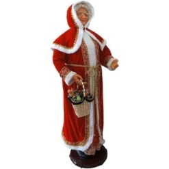 58 In. Dancing Mrs.Claus With Hooded Cloak And Basket,Standing Decor, Motion-Activated Christmas Animatronic -Christmas Decor Shop fraser hill farm christmas figurines famc058d 23red 44 1000