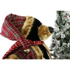 60 In. Christmas Animated Black Bear With Flocked Christmas Tree On Base -Christmas Decor Shop fraser hill farm christmas figurines ffpl060 1br tr 4f 1000