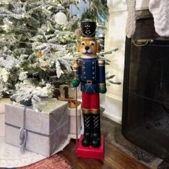 32 In. Nutcracker Puppy Holding Scepter Christmas Decoration -Christmas Decor Shop fraser hill farm christmas figurines ffrs032 0dog mlt 31 1000