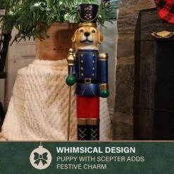 32 In. Nutcracker Puppy Holding Scepter Christmas Decoration -Christmas Decor Shop fraser hill farm christmas figurines ffrs032 0dog mlt 40 1000