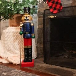 32 In. Nutcracker Puppy Holding Scepter Christmas Decoration -Christmas Decor Shop fraser hill farm christmas figurines ffrs032 0dog mlt 4f 1000