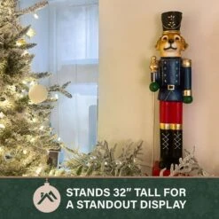32 In. Nutcracker Puppy Holding Scepter Christmas Decoration -Christmas Decor Shop fraser hill farm christmas figurines ffrs032 0dog mlt 77 1000