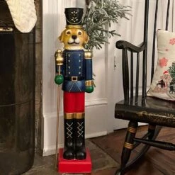 32 In. Nutcracker Puppy Holding Scepter Christmas Decoration -Christmas Decor Shop fraser hill farm christmas figurines ffrs032 0dog mlt c3 1000
