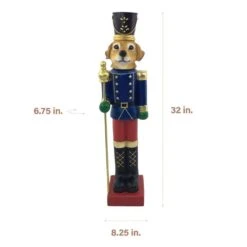 32 In. Nutcracker Puppy Holding Scepter Christmas Decoration -Christmas Decor Shop fraser hill farm christmas figurines ffrs032 0dog mlt e1 1000
