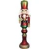 4 Ft. Christmas Candy-Look Nutcracker Greeter Holding Gift In Red -Christmas Decor Shop fraser hill farm christmas figurines ffrs048 nc0 rd1 64 1000