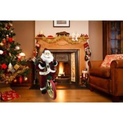 36 In. Christmas Dancing Santa Claus With Teddy Bear And Stuffed Stocking -Christmas Decor Shop fraser hill farm christmas figurines fhfsc036 2red5 31 1000
