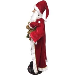 60 In. Christmas Singing And Dancing Santa Claus With Teddy Bear And Stuffed Stocking 13 60 In. Christmas Singing And Dancing Santa Claus With Teddy Bear And Stuffed Stocking -Christmas Decor Shop fraser hill farm christmas figurines fhfsc060 2red1 1d 1000