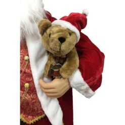 60 In. Christmas Singing And Dancing Santa Claus With Teddy Bear And Stuffed Stocking 12 60 In. Christmas Singing And Dancing Santa Claus With Teddy Bear And Stuffed Stocking -Christmas Decor Shop fraser hill farm christmas figurines fhfsc060 2red1 a0 1000