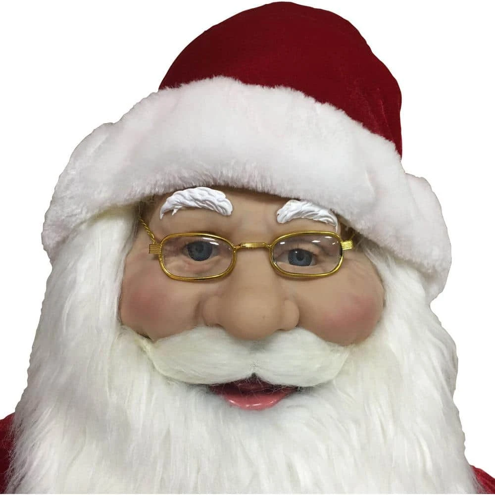 60 In. Christmas Singing And Dancing Santa Claus With Teddy Bear And Stuffed Stocking 4 60 In. Christmas Singing And Dancing Santa Claus With Teddy Bear And Stuffed Stocking - Image 2