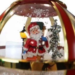 69 In. Christmas Snow Globe Lamp Post With Santa Scene, 2 Signs, Cascading Snow, And Christmas Carols -Christmas Decor Shop fraser hill farm christmas figurines fssl069a rd2 1f 1000