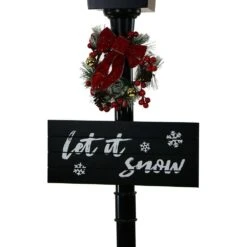 71 In. Christmas Musical Street Lamp With Car Scene, 2 Signs, Cascading Snow, And Christmas Carols -Christmas Decor Shop fraser hill farm christmas figurines fssl071a blk1 44 1000