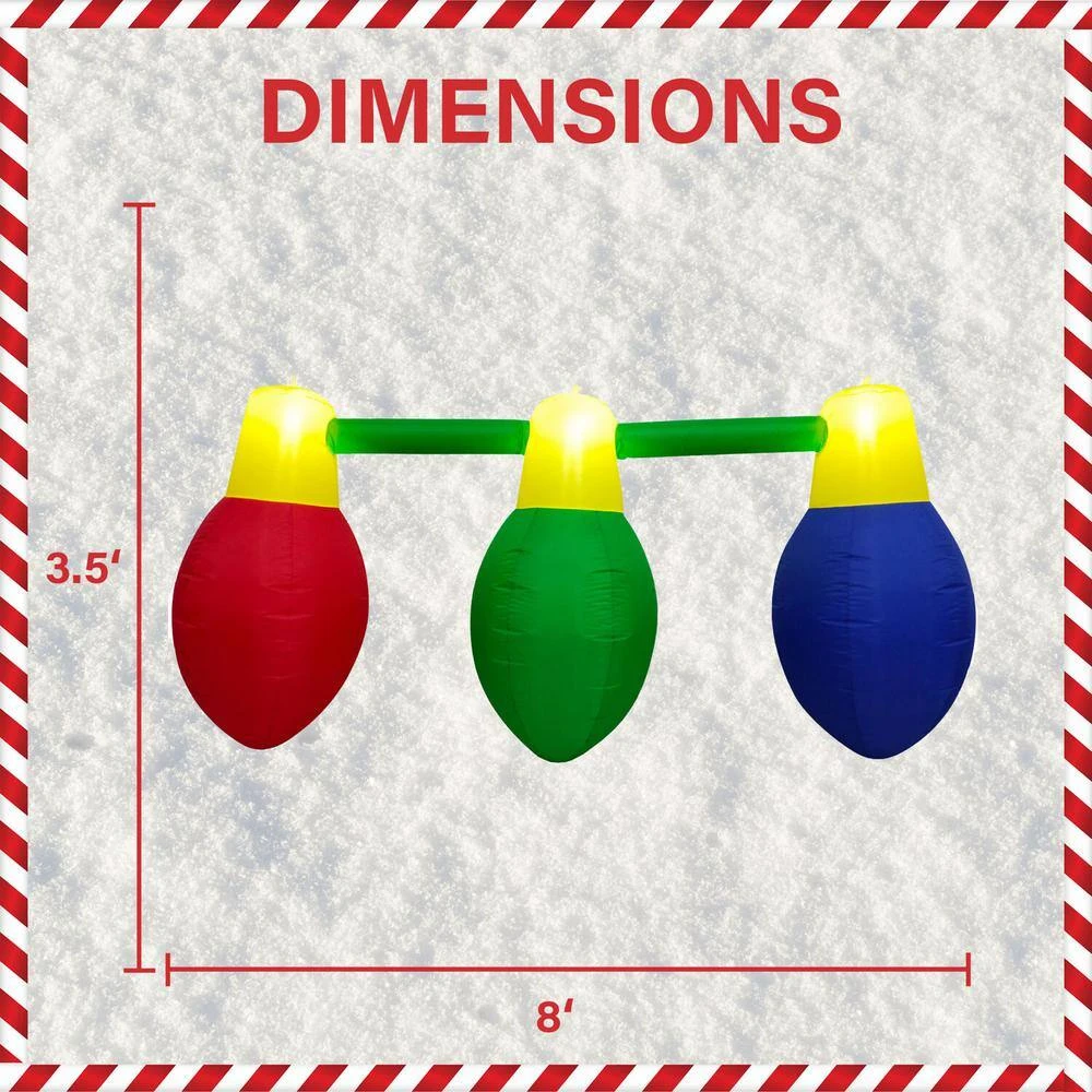 3.5 Ft. Pre-Lit Hanging Christmas Bulb Trio Christmas Inflatable 4 3.5 Ft. Pre-Lit Hanging Christmas Bulb Trio Christmas Inflatable - Image 2