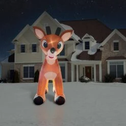15 Ft. Pre-Lit Reindeer With Moving Head -Christmas Decor Shop fraser hill farm christmas inflatables fhfinrnd015 1la 31 1000