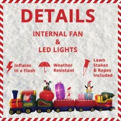 6 Ft. Santa Holding A Gift Christmas Inflatable -Christmas Decor Shop fraser hill farm christmas inflatables fhfintrain021 1l 40 1000