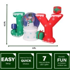 4.5-Ft. Tall Pre-Lit Inflatable JOY Snow Globe -Christmas Decor Shop fraser hill farm christmas inflatables fhfjoy041 l 31 1000