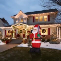 8 Ft. Americana Santa With Bald Eagle Christmas Inflatable With Lights 26 8 Ft. Americana Santa With Bald Eagle Christmas Inflatable With Lights -Christmas Decor Shop fraser hill farm christmas inflatables fhfsanta081 l 44 1000