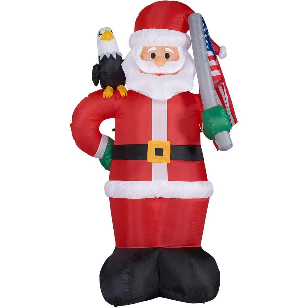8 Ft. Americana Santa With Bald Eagle Christmas Inflatable With Lights 3 8 Ft. Americana Santa With Bald Eagle Christmas Inflatable With Lights