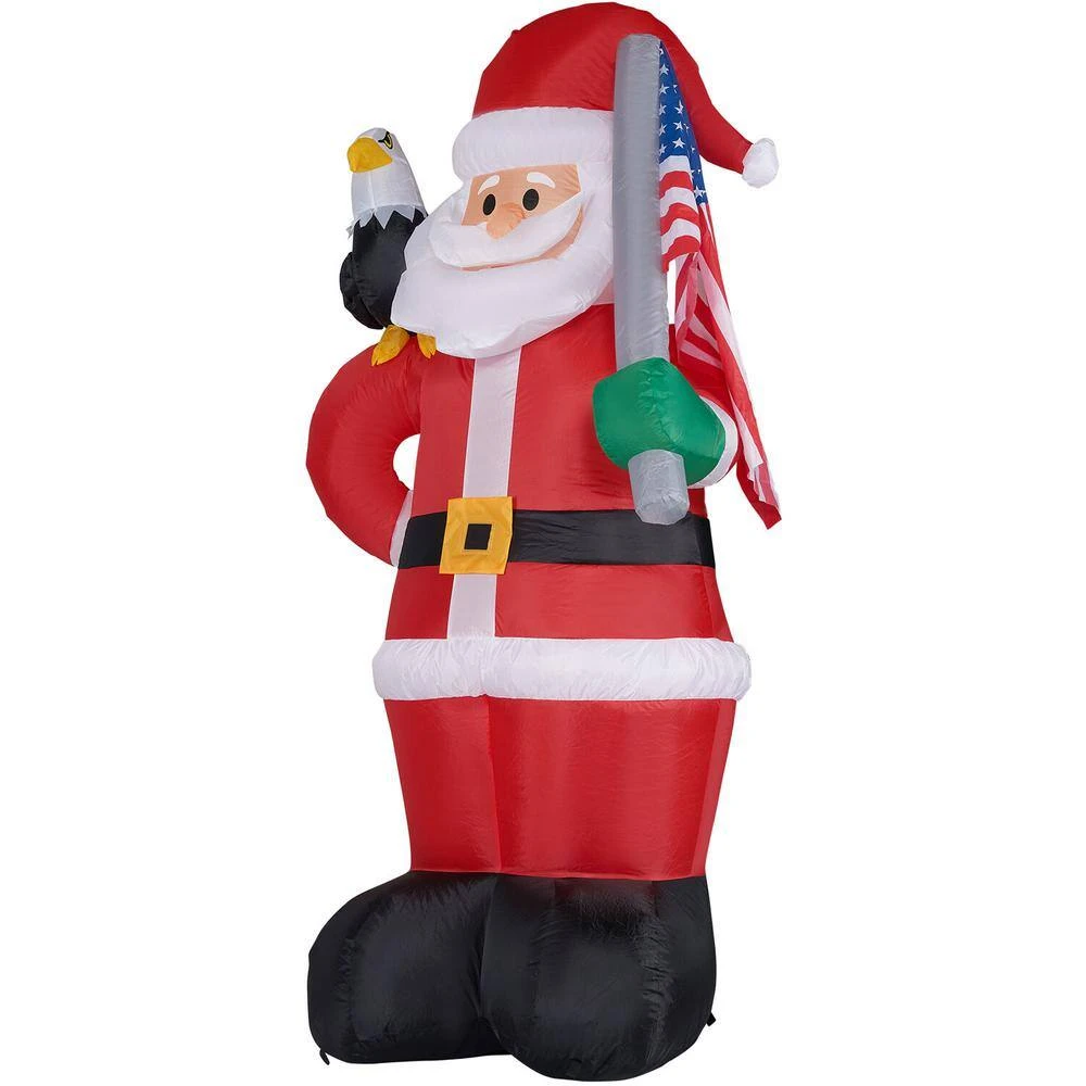 8 Ft. Americana Santa With Bald Eagle Christmas Inflatable With Lights 8 8 Ft. Americana Santa With Bald Eagle Christmas Inflatable With Lights - Image 6