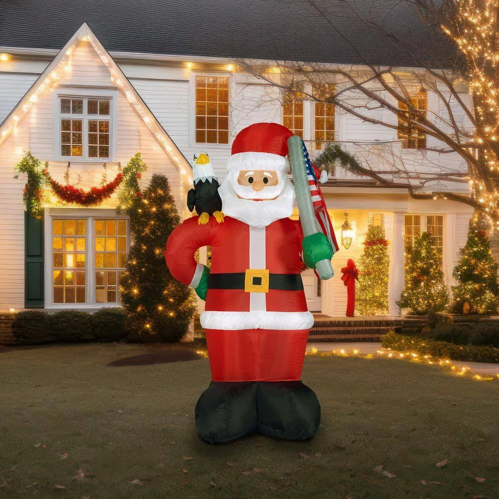 8 Ft. Americana Santa With Bald Eagle Christmas Inflatable With Lights 15 8 Ft. Americana Santa With Bald Eagle Christmas Inflatable With Lights - Image 13