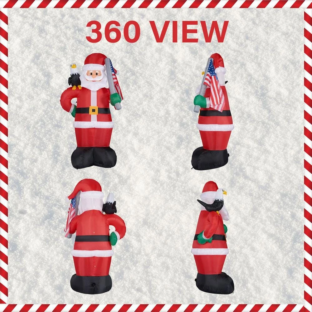 8 Ft. Americana Santa With Bald Eagle Christmas Inflatable With Lights 4 8 Ft. Americana Santa With Bald Eagle Christmas Inflatable With Lights - Image 2