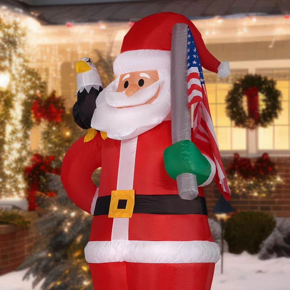 8 Ft. Americana Santa With Bald Eagle Christmas Inflatable With Lights 14 8 Ft. Americana Santa With Bald Eagle Christmas Inflatable With Lights - Image 12
