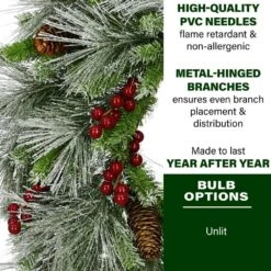 25 In. Lightly Flocked Artificial Christmas Wreath With Pinecones And Berries -Christmas Decor Shop fraser hill farm christmas wreaths ff001chwr 025 0gr 40 1000